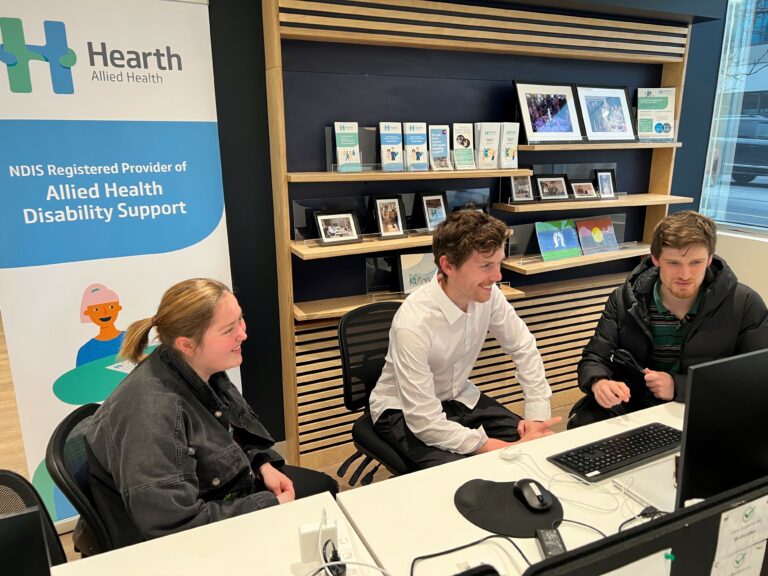 Ashwood School Students getting IT work experience at Hearth Support Services